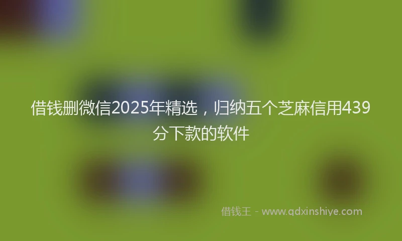 借钱删微信2025年精选，归纳五个芝麻信用439分下款的软件
