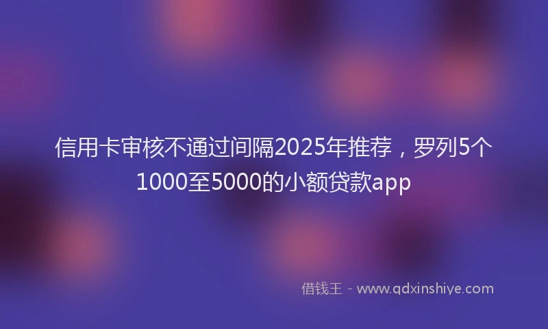 信用卡审核不通过间隔2025年推荐，罗列5个1000至5000的小额贷款app