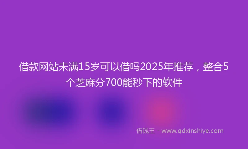 借款网站未满15岁可以借吗2025年推荐，整合5个芝麻分700能秒下的软件