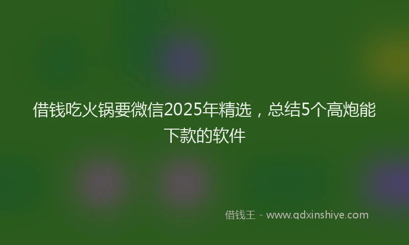 借钱吃火锅要微信2025年精选，总结5个高炮能下款的软件