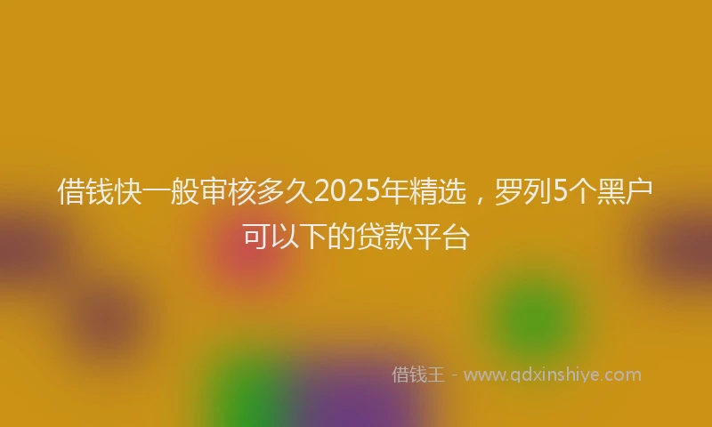 借钱快一般审核多久2025年精选，罗列5个黑户可以下的贷款平台