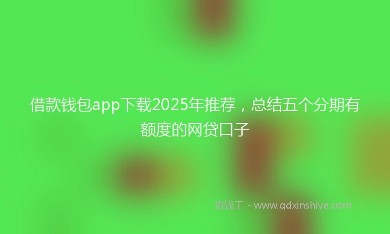 借款钱包app下载2025年推荐，总结五个分期有额度的网贷口子