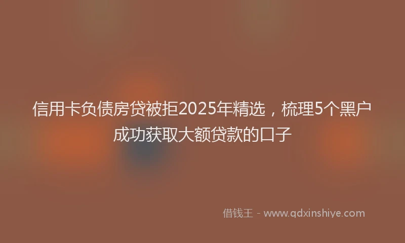 信用卡负债房贷被拒2025年精选，梳理5个黑户成功获取大额贷款的口子