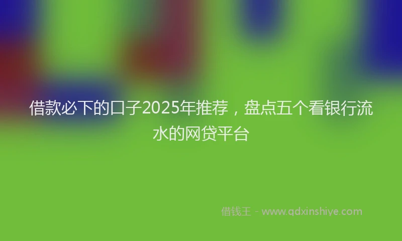 借款必下的口子2025年推荐，盘点五个看银行流水的网贷平台