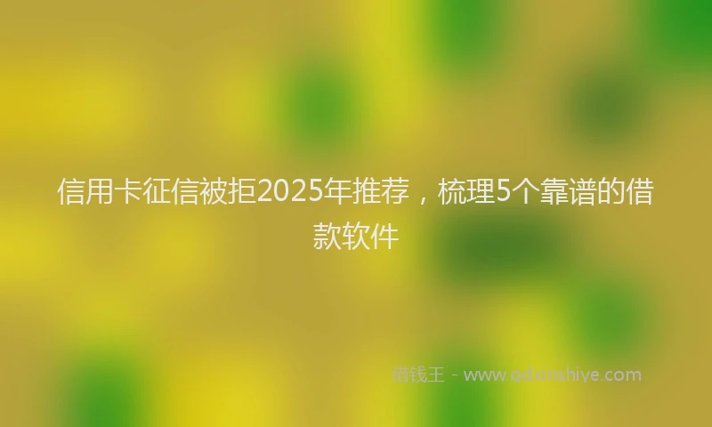 信用卡征信被拒2025年推荐，梳理5个靠谱的借款软件