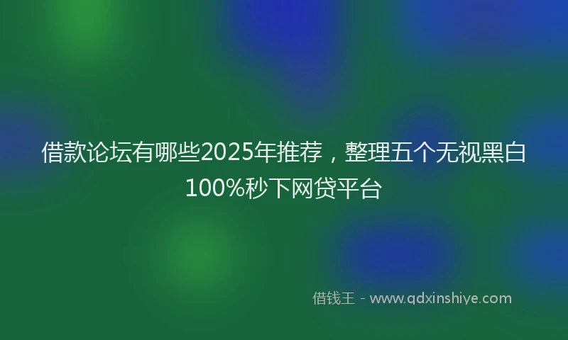 借款论坛有哪些2025年推荐，整理五个无视黑白100%秒下网贷平台
