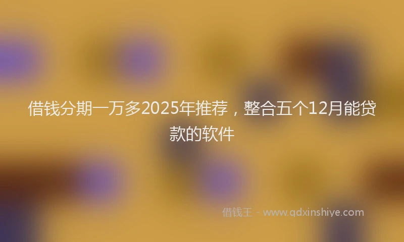 借钱分期一万多2025年推荐，整合五个12月能贷款的软件