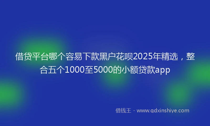 借贷平台哪个容易下款黑户花呗2025年精选，整合五个1000至5000的小额贷款app