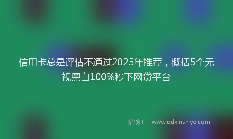 信用卡总是评估不通过2025年推荐，概括5个无视黑白100%秒下网贷平台