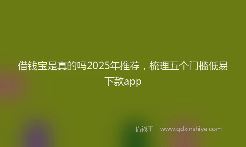 借钱宝是真的吗2025年推荐，梳理五个门槛低易下款app