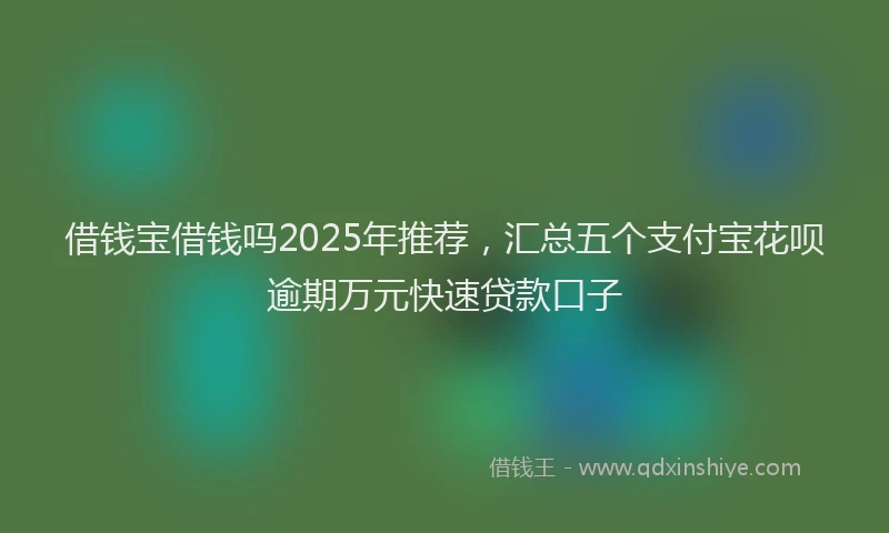 借钱宝借钱吗2025年推荐，汇总五个支付宝花呗逾期万元快速贷款口子