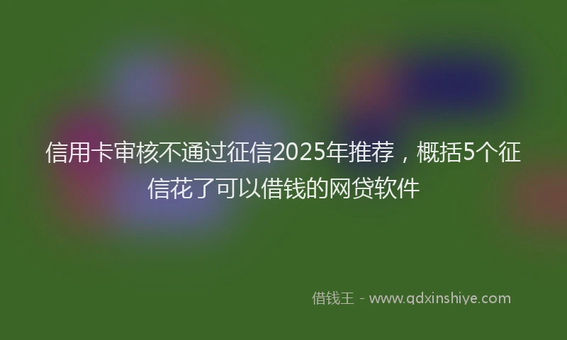 信用卡审核不通过征信2025年推荐，概括5个征信花了可以借钱的网贷软件