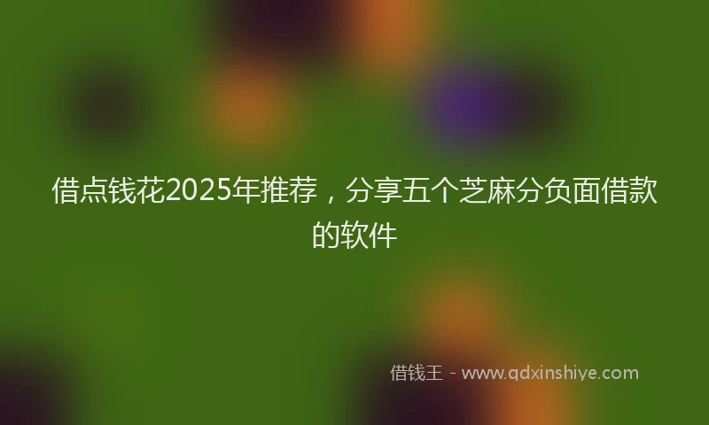 借点钱花2025年推荐，分享五个芝麻分负面借款的软件