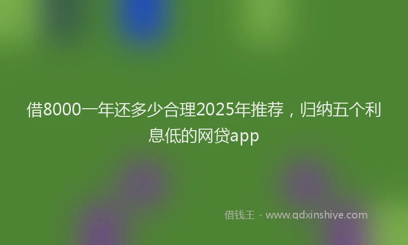借8000一年还多少合理2025年推荐，归纳五个利息低的网贷app