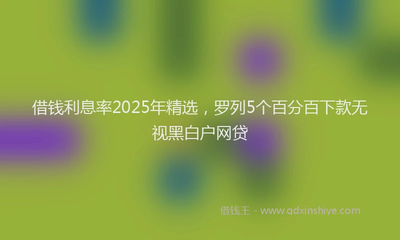 借钱利息率2025年精选，罗列5个百分百下款无视黑白户网贷