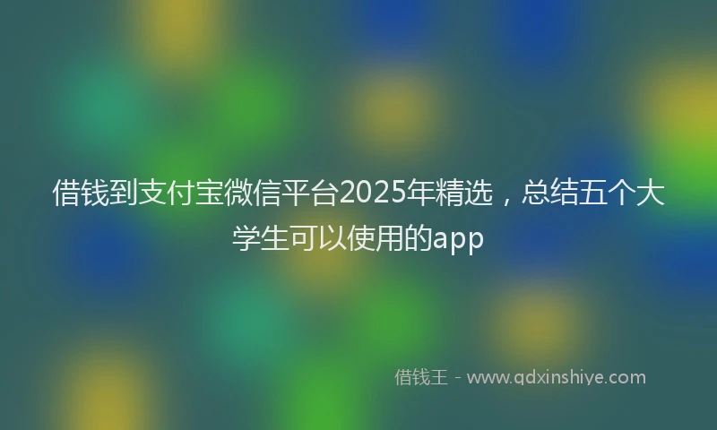 借钱到支付宝微信平台2025年精选，总结五个大学生可以使用的app