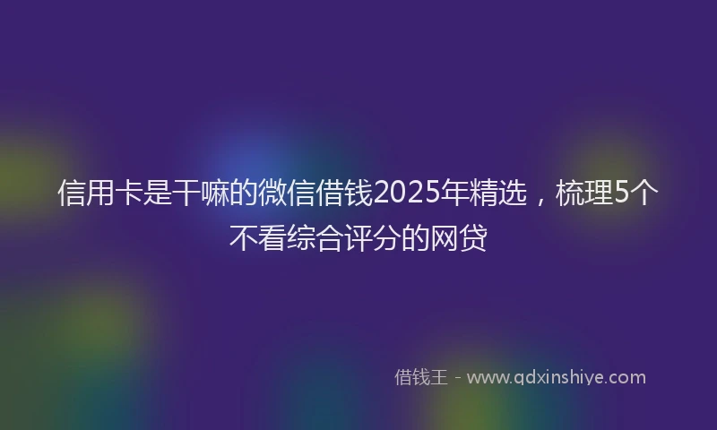 信用卡是干嘛的微信借钱2025年精选,梳理5个不看综合评分的网贷