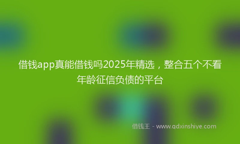 借钱app真能借钱吗2025年精选，整合五个不看年龄征信负债的平台