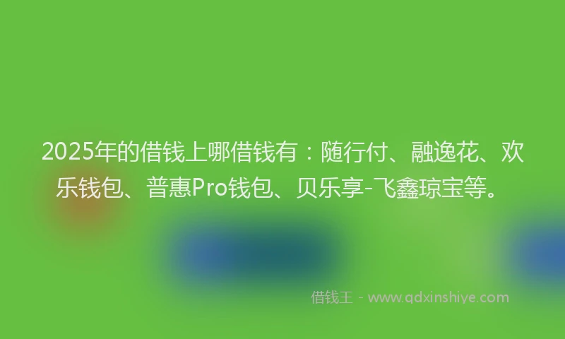 2025年的借钱上哪借钱有：随行付、融逸花、欢乐钱包、普惠Pro钱包、贝乐享-飞鑫琼宝等。