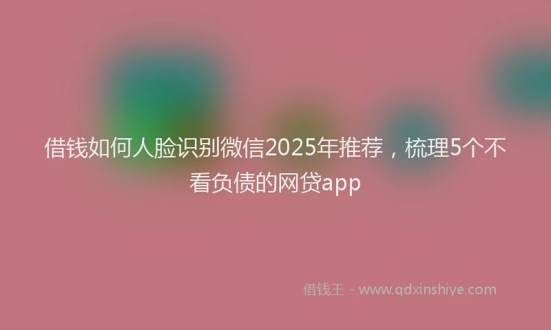 借钱如何人脸识别微信2025年推荐，梳理5个不看负债的网贷app