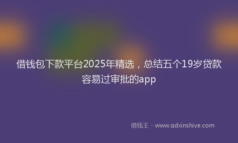 借钱包下款平台2025年精选，总结五个19岁贷款容易过审批的app