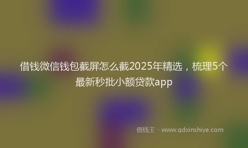 借钱微信钱包截屏怎么截2025年精选，梳理5个最新秒批小额贷款app