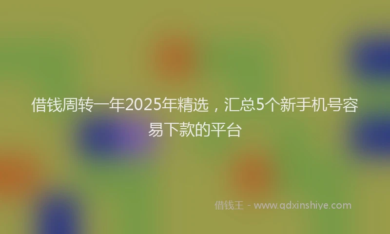 借钱周转一年2025年精选，汇总5个新手机号容易下款的平台