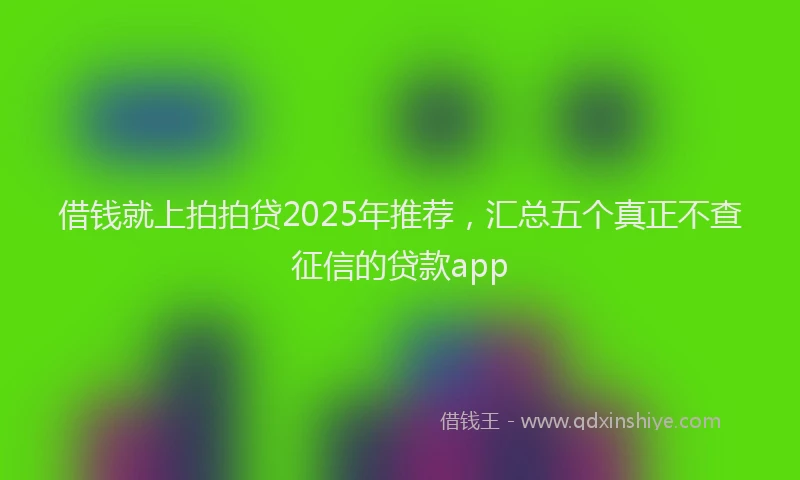 借钱就上拍拍贷2025年推荐，汇总五个真正不查征信的贷款app