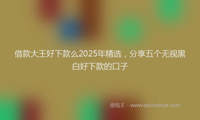 借款大王好下款么2025年精选，分享五个无视黑白好下款的口子