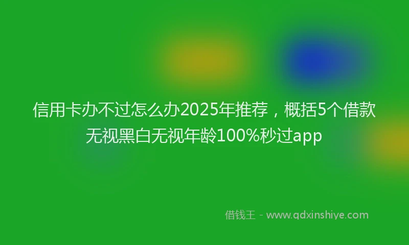 信用卡办不过怎么办2025年推荐，概括5个借款无视黑白无视年龄100%秒过app