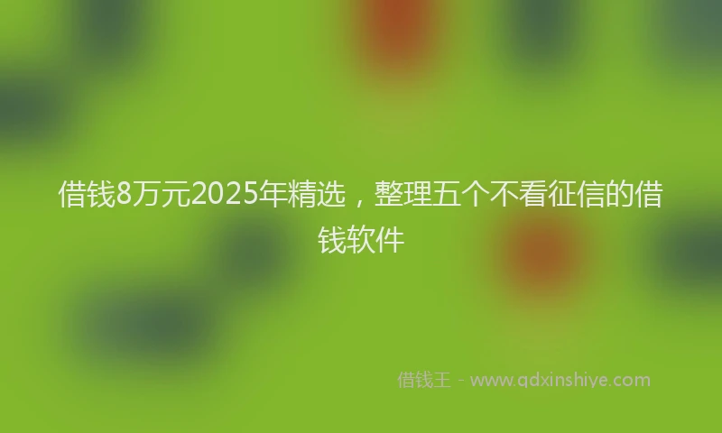 借钱8万元2025年精选，整理五个不看征信的借钱软件