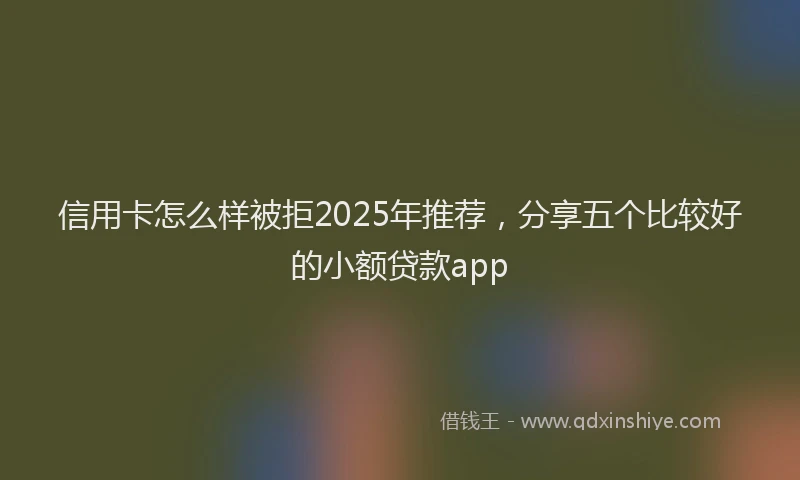 信用卡怎么样被拒2025年推荐，分享五个比较好的小额贷款app