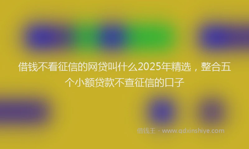 借钱不看征信的网贷叫什么2025年精选，整合五个小额贷款不查征信的口子