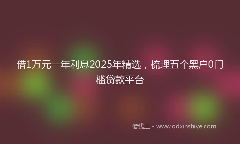 借1万元一年利息2025年精选，梳理五个黑户0门槛贷款平台