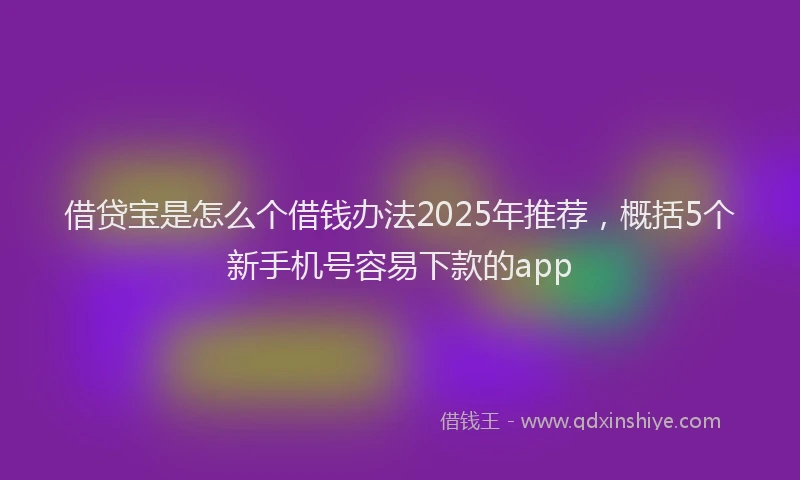 借贷宝是怎么个借钱办法2025年推荐，概括5个新手机号容易下款的app