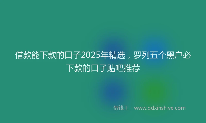 借款能下款的口子2025年精选，罗列五个黑户必下款的口子贴吧推荐