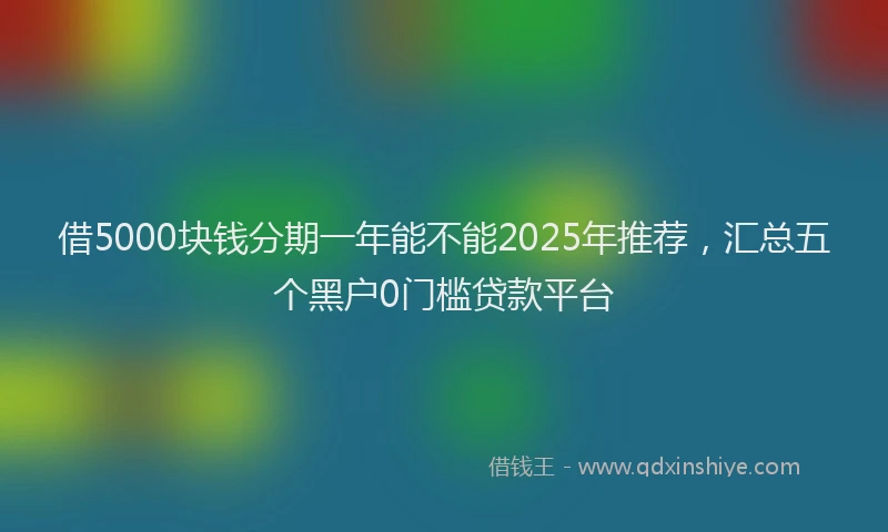 借5000块钱分期一年能不能2025年推荐，汇总五个黑户0门槛贷款平台