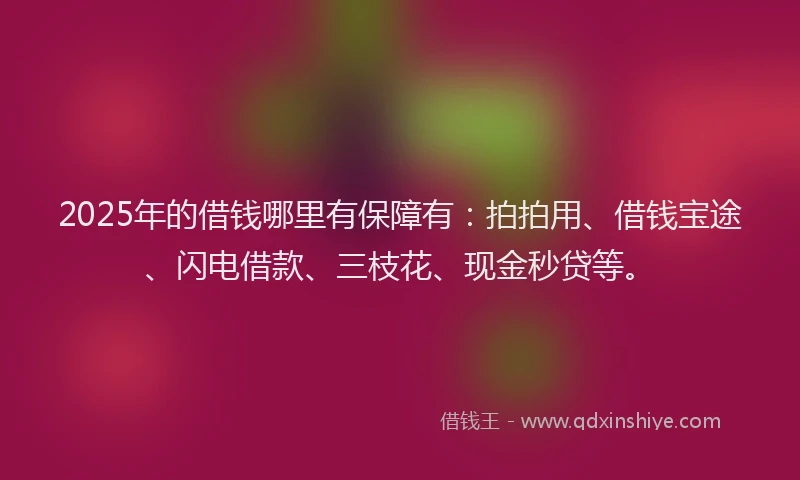 2025年的借钱哪里有保障有：拍拍用、借钱宝途、闪电借款、三枝花、现金秒贷等。