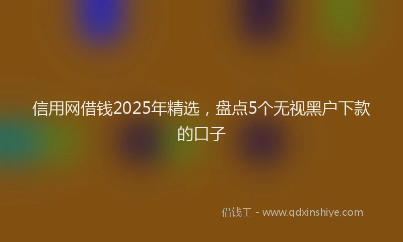 信用网借钱2025年精选，盘点5个无视黑户下款的口子
