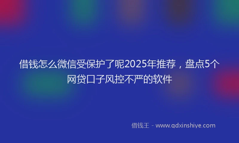 借钱怎么微信受保护了呢2025年推荐，盘点5个网贷口子风控不严的软件