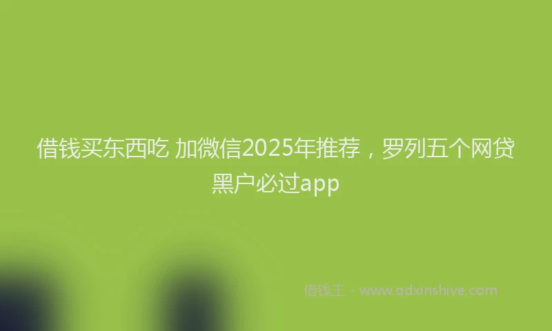 借钱买东西吃 加微信2025年推荐，罗列五个网贷黑户必过app