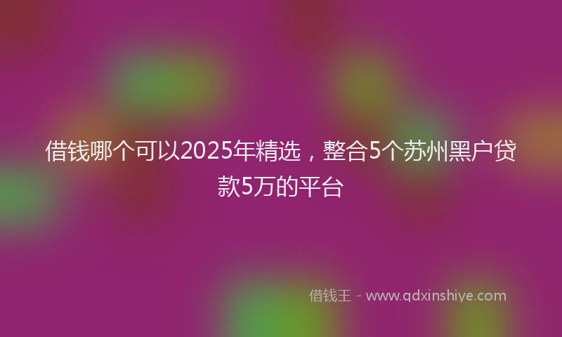 借钱哪个可以2025年精选，整合5个苏州黑户贷款5万的平台