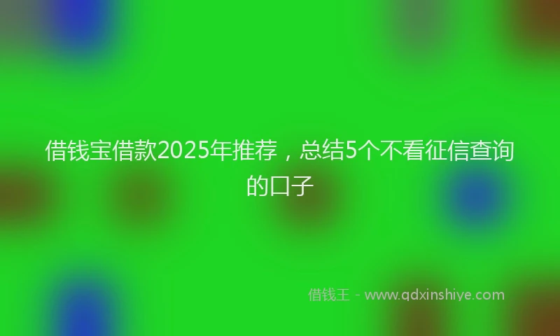 借钱宝借款2025年推荐，总结5个不看征信查询的口子
