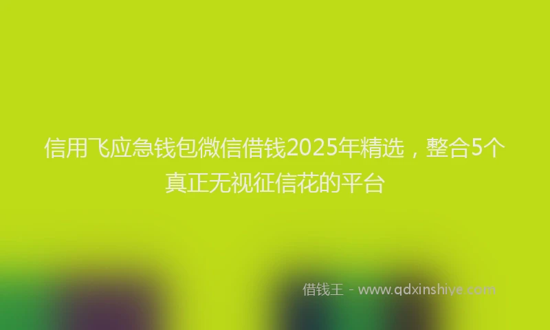 信用飞应急钱包微信借钱2025年精选，整合5个真正无视征信花的平台