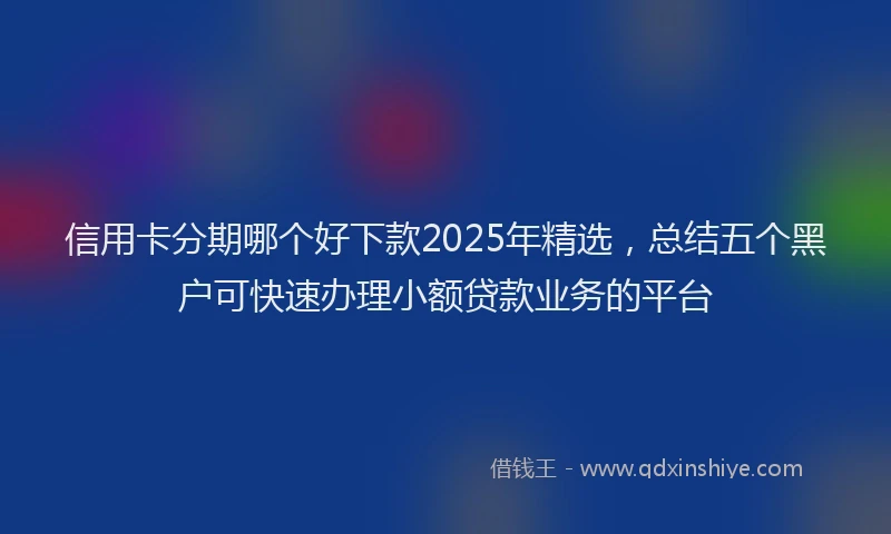 信用卡分期哪个好下款2025年精选，总结五个黑户可快速办理小额贷款业务的平台