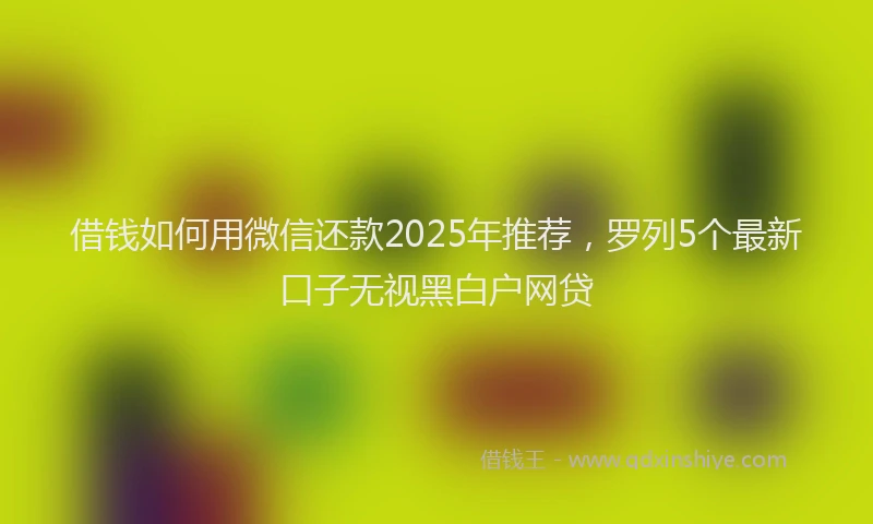 借钱如何用微信还款2025年推荐，罗列5个最新口子无视黑白户网贷