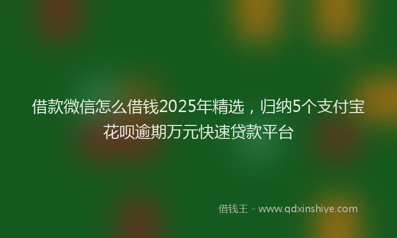 借款微信怎么借钱2025年精选，归纳5个支付宝花呗逾期万元快速贷款平台