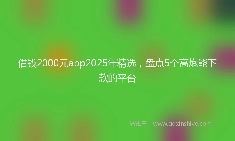 借钱2000元app2025年精选，盘点5个高炮能下款的平台