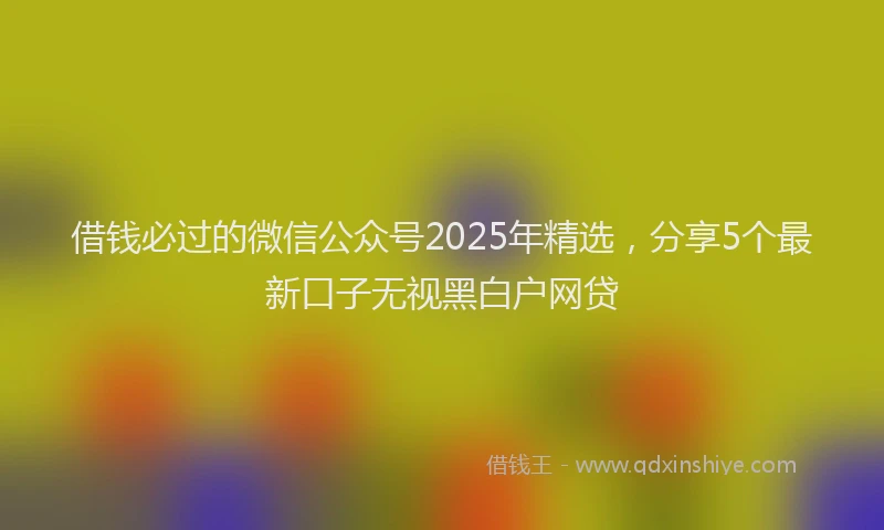 借钱必过的微信公众号2025年精选，分享5个最新口子无视黑白户网贷