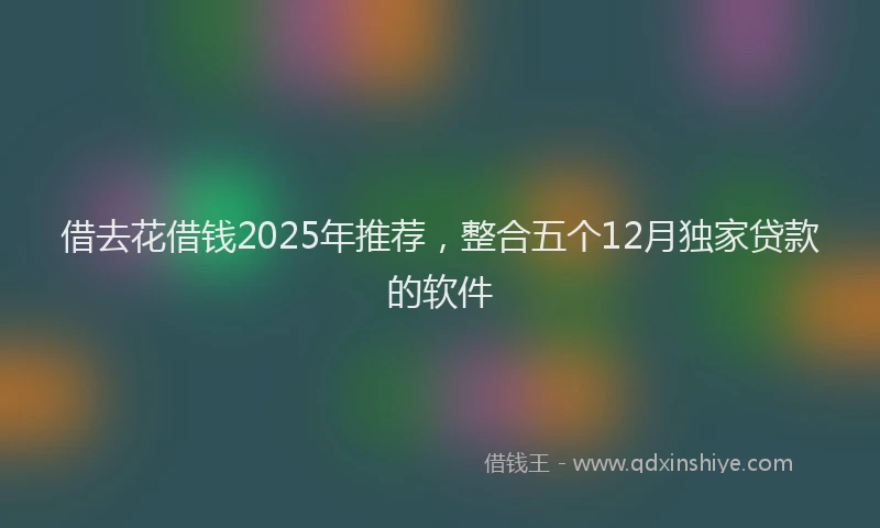 借去花借钱2025年推荐，整合五个12月独家贷款的软件